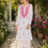 PINK LUCKNAVI  KURTI